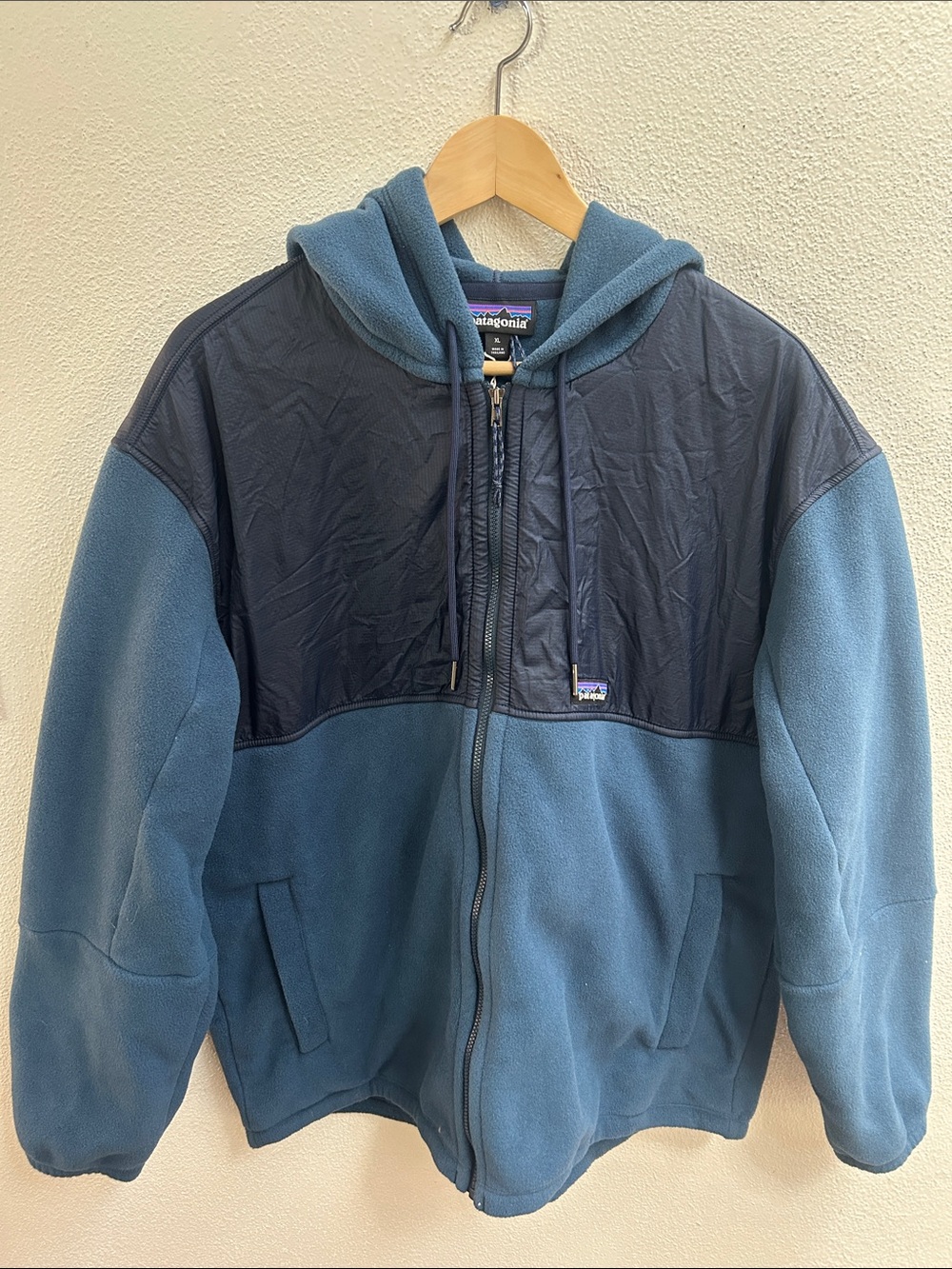 Patagonia Microdini Fleece Hoodie blue jacket size XL